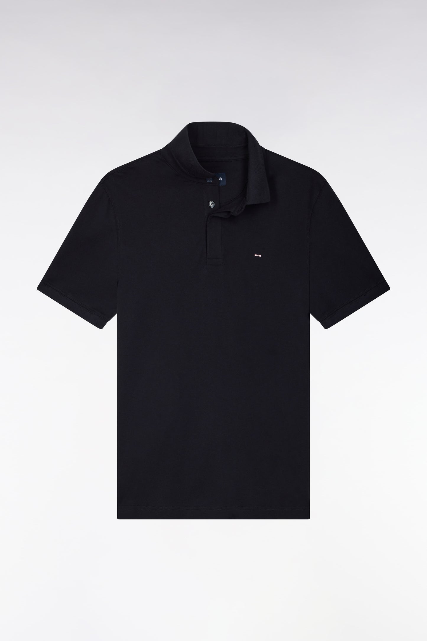 Polo manches courtes en coton stretch marine coupe ajustée