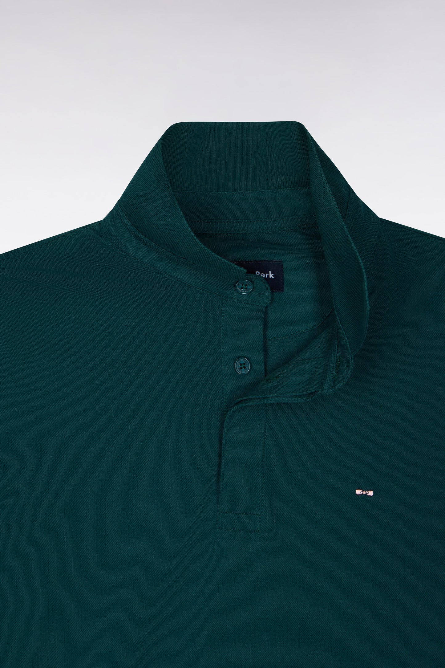 Polo manches courtes en coton stretch vert coupe ajustée