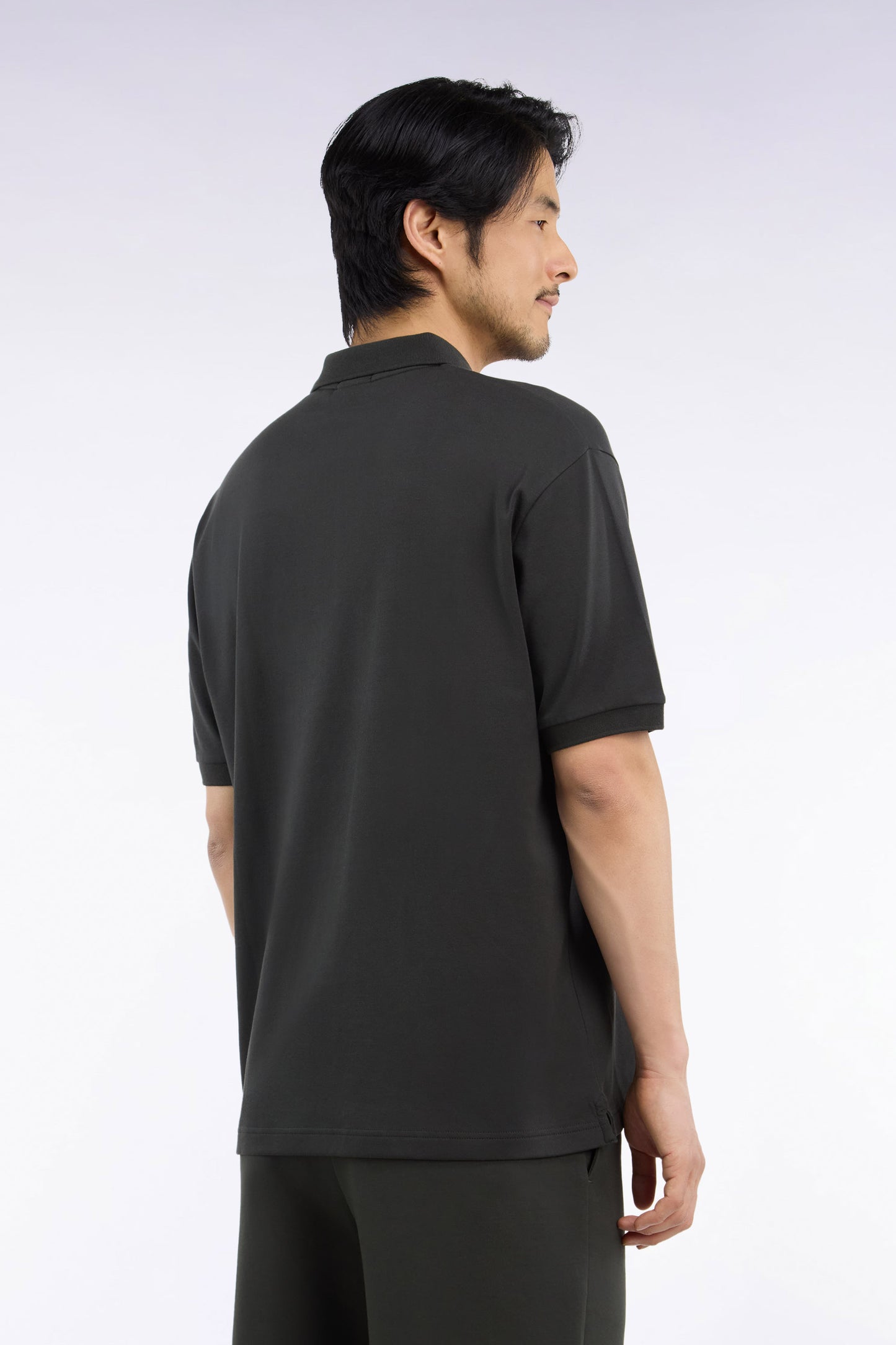 Polo unisexe manches courtes en coton interlock kaki