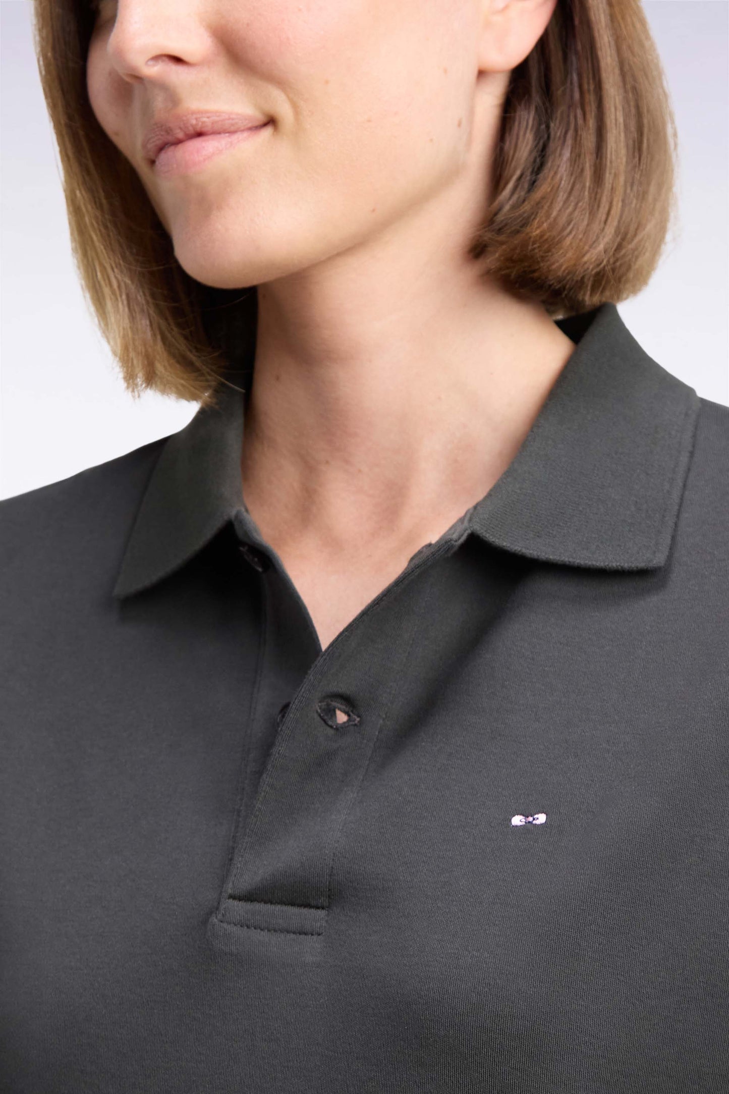 Polo unisexe manches courtes en coton interlock kaki