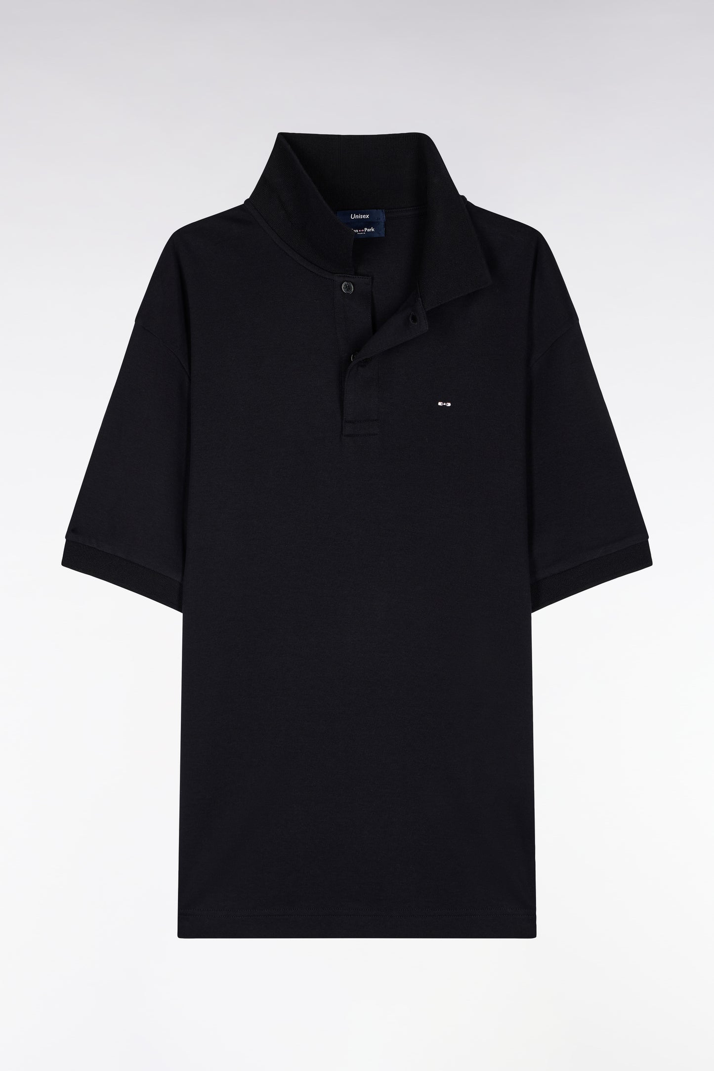 Polo unisexe manches courtes en coton interlock noir