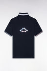 Polo manches courtes en coton marine coupe droite