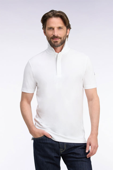 Polo golf manches courtes blanc coupe droite - Image 3