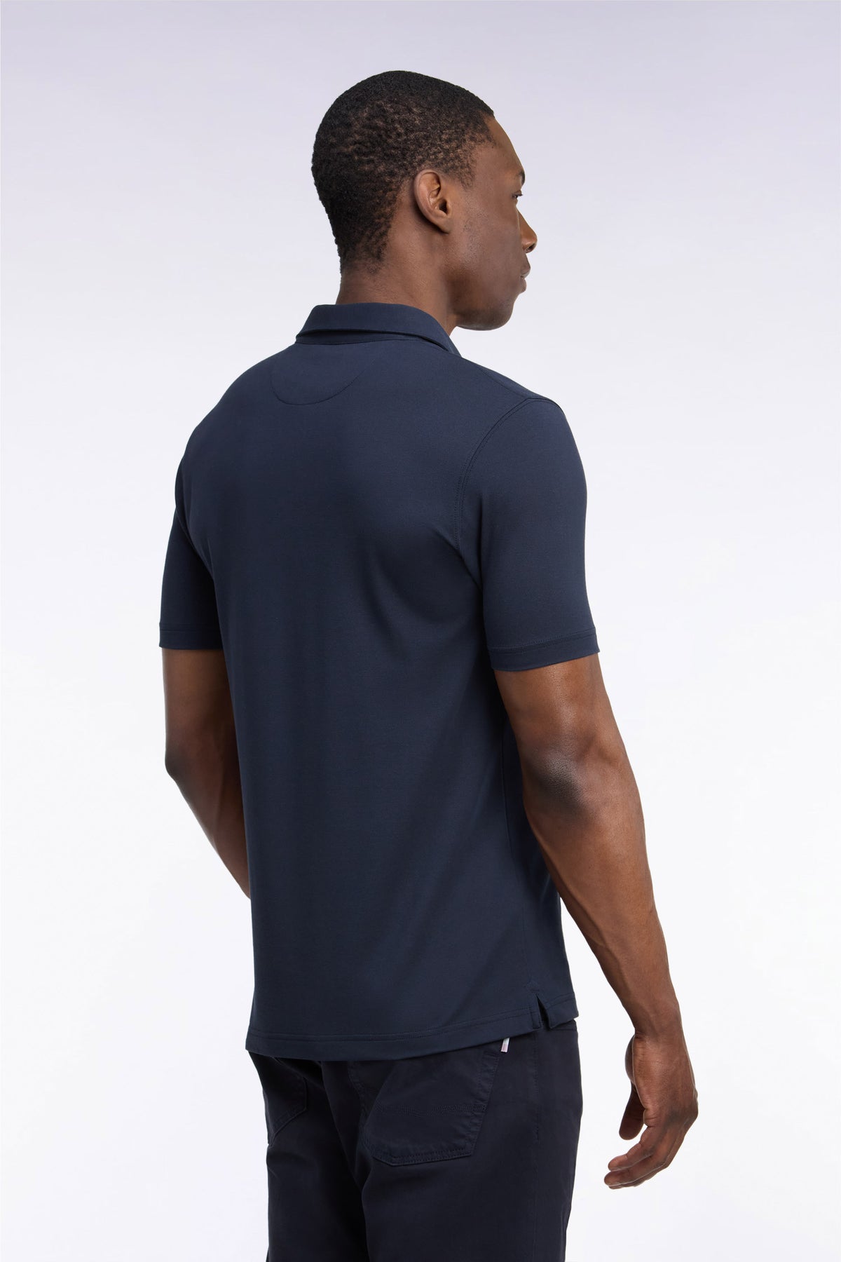 Polo golf manches courtes marine coupe droite