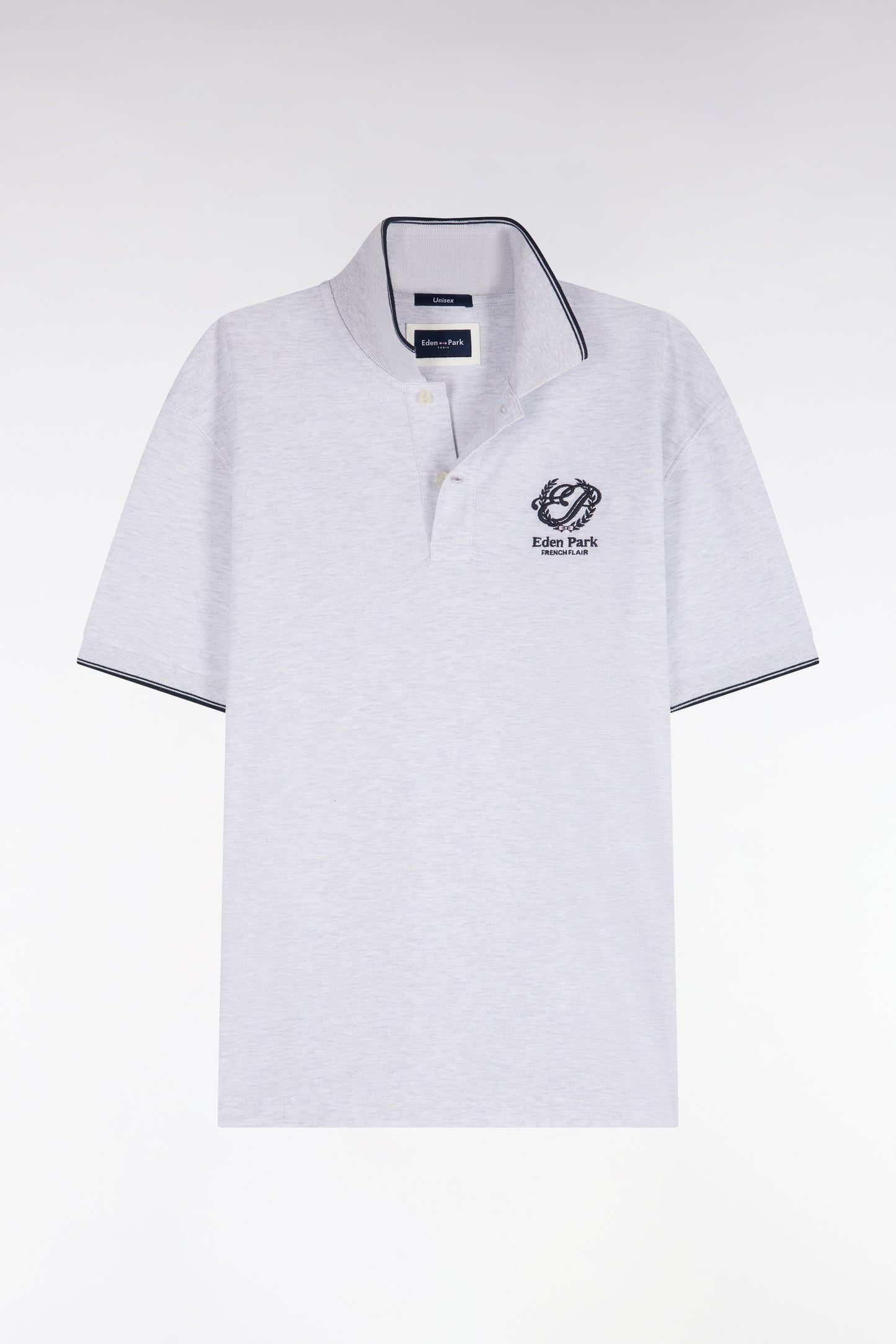 Polo manches courtes en coton mercerisé gris