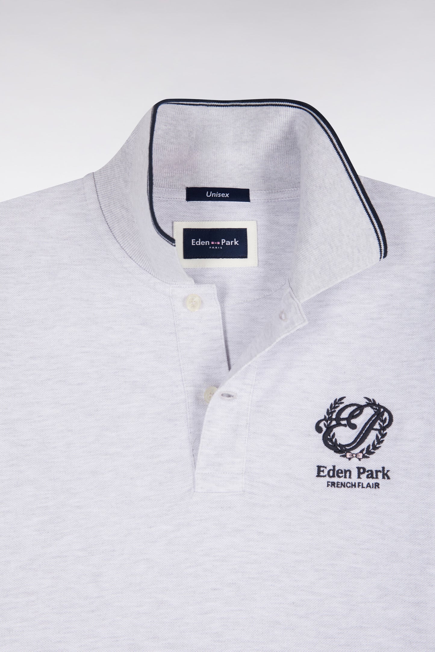 Polo manches courtes en coton mercerisé gris