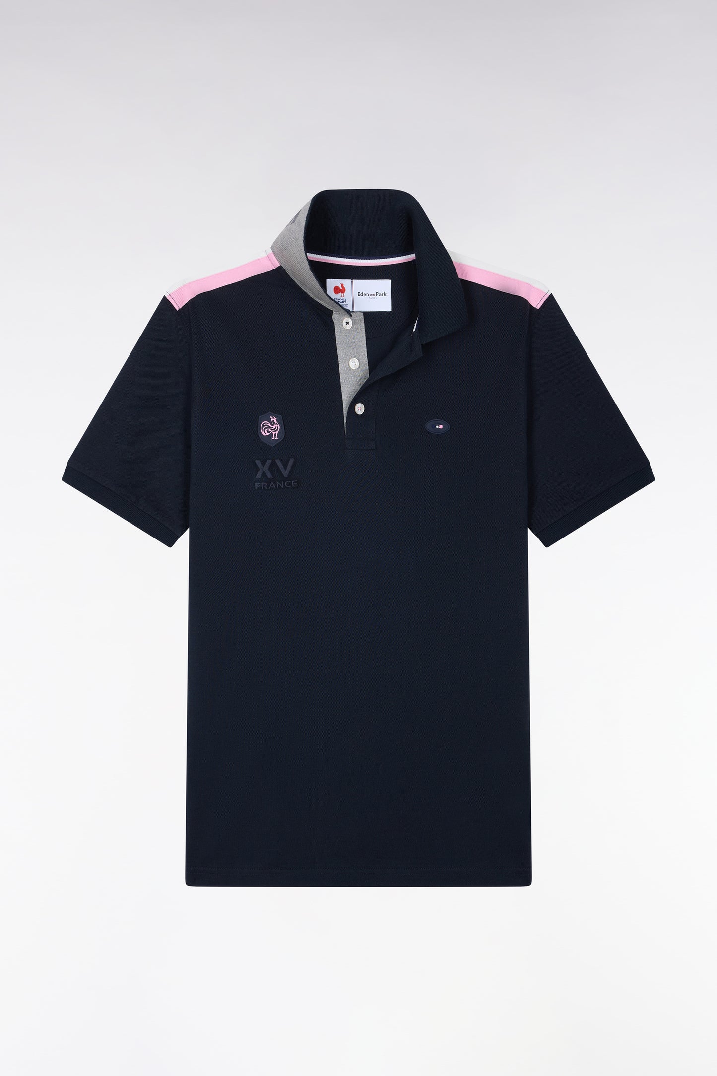 Polo manches courtes XV de France marine coupe droite