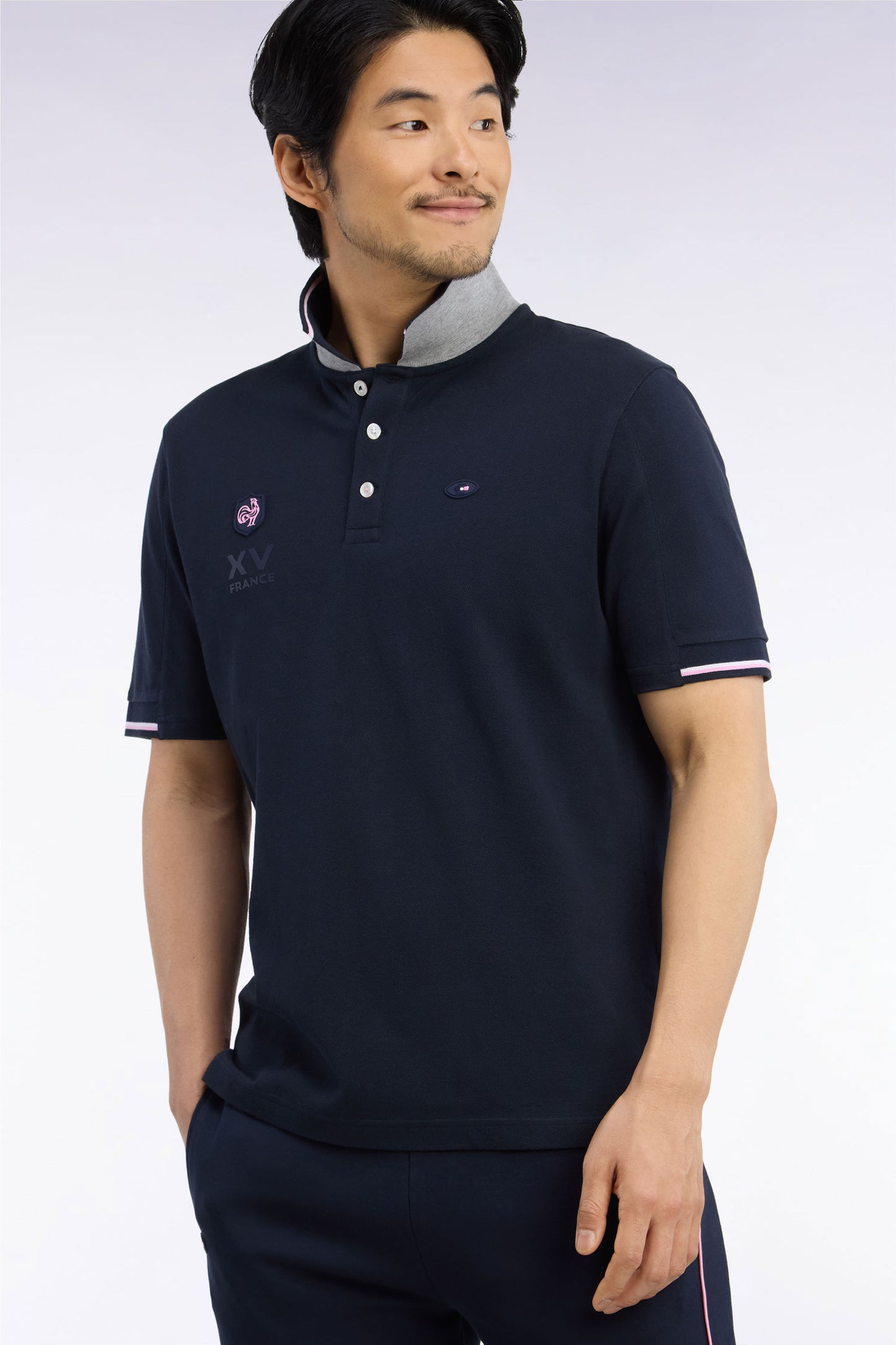 Polo manches courtes marine XV de France coupe droite