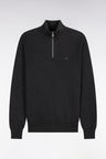 Pull col camionneur en coton gris foncé coupe droite