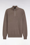 Pull col camionneur en coton marron coupe droite