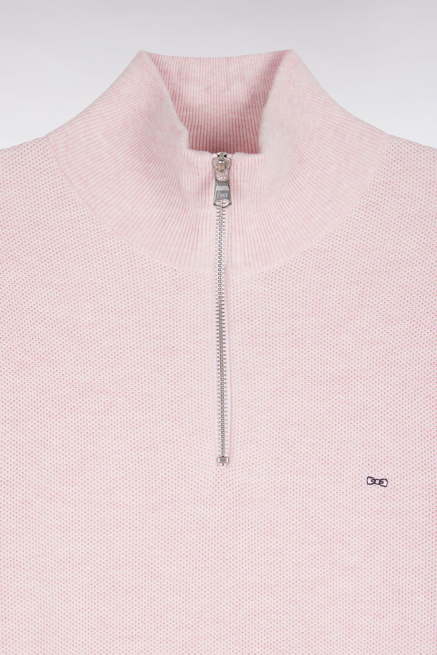 Pull col camionneur en coton rose coupe droite