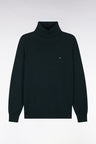 Pull à col roulé en coton et viscose marine coupe droite