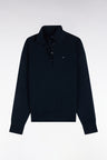 Pull col maillot en laine marine coupe décontractée