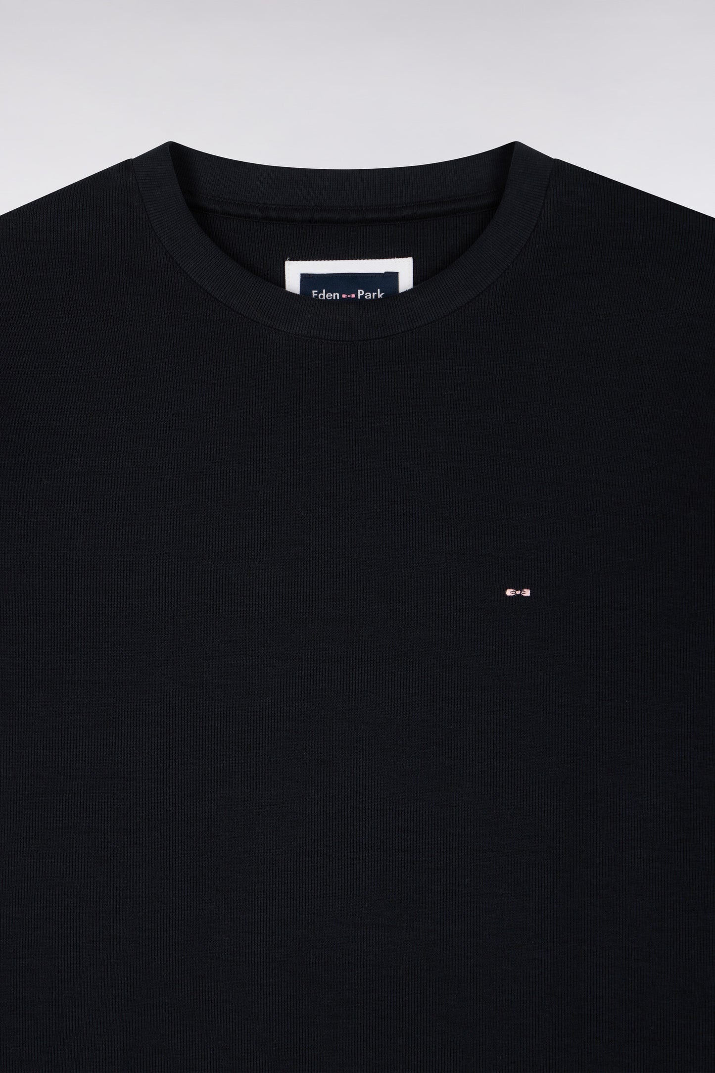 Sweatshirt à col rond en molleton coton marine coupe droite