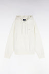 Sweatshirt à capuche unisexe en interlock écru coupe loose