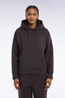 Sweatshirt à capuche unisexe en interlock marron coupe loose