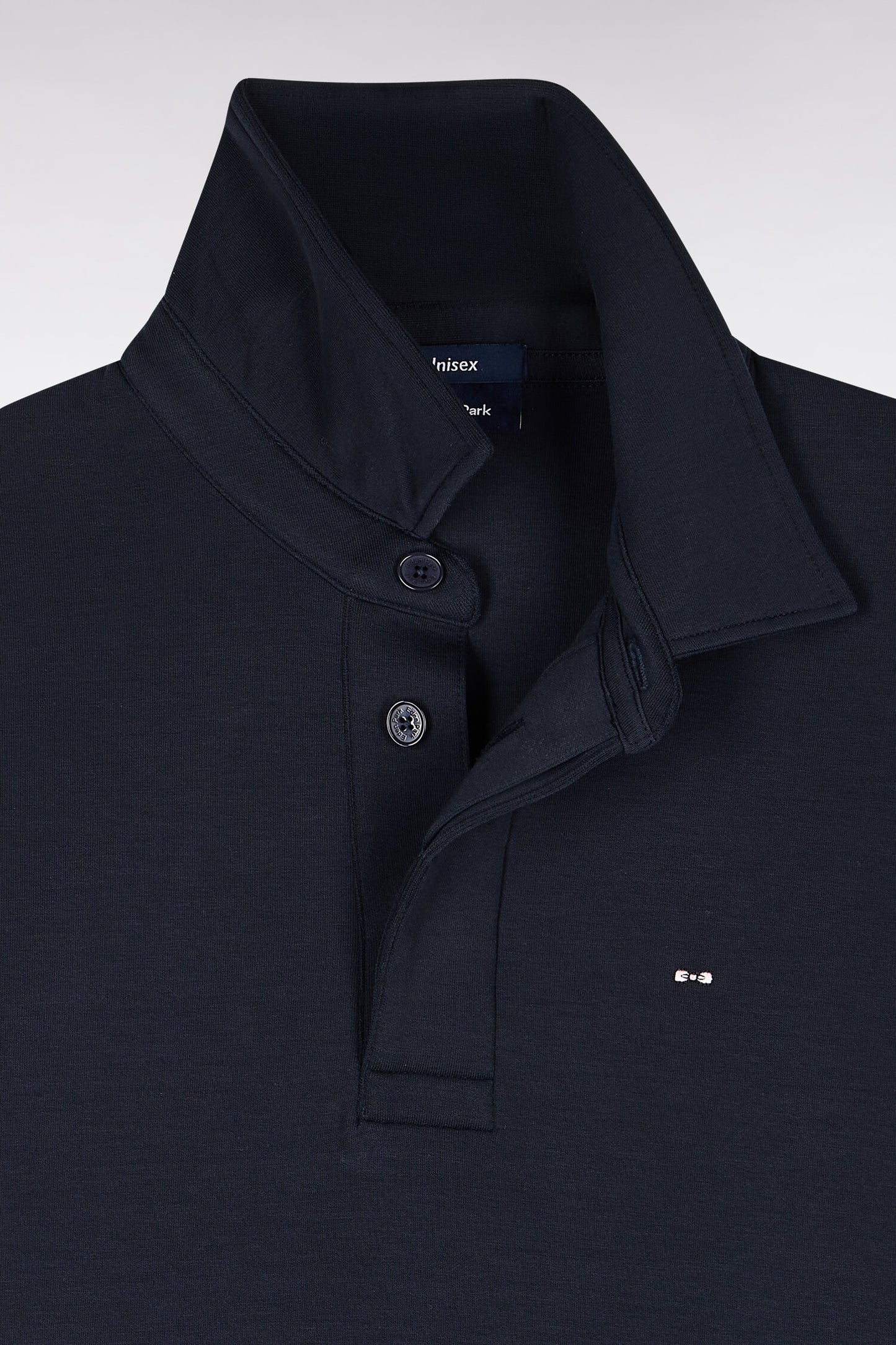 Sweatshirt unisexe à col maillot en interlock de coton marine