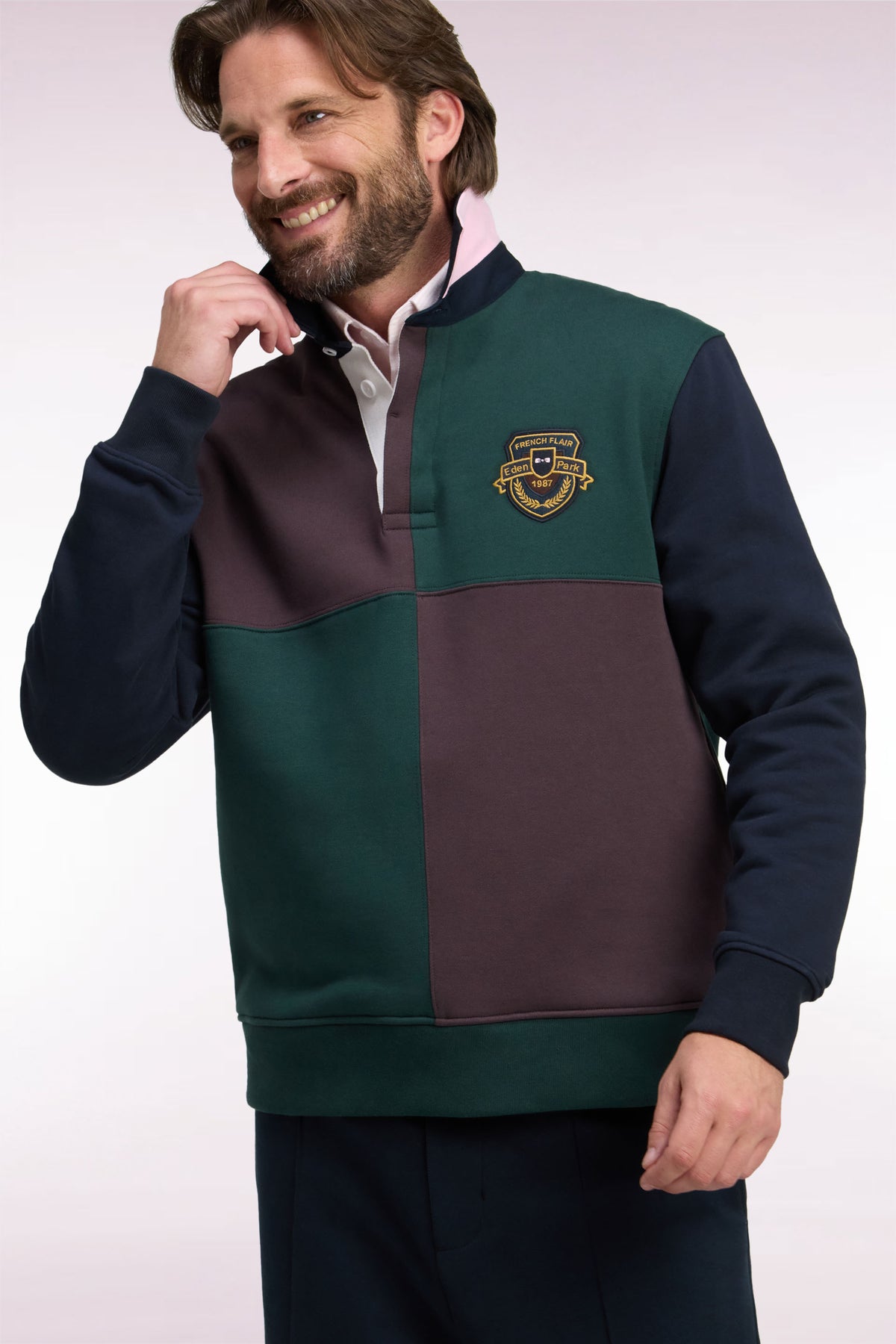 Straight cut ecru cotton shirt
