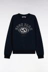 Sweatshirt en molleton marine brodé coupe droite