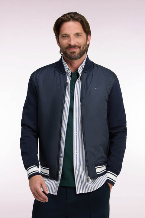 Sweatshirt zippé façon teddy marine coupe droite - Image 3