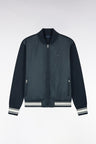 Navy straight cut teddy-style zipped sweatshirt
