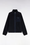 Sweatshirt zippé à bouclettes marine coupe droite