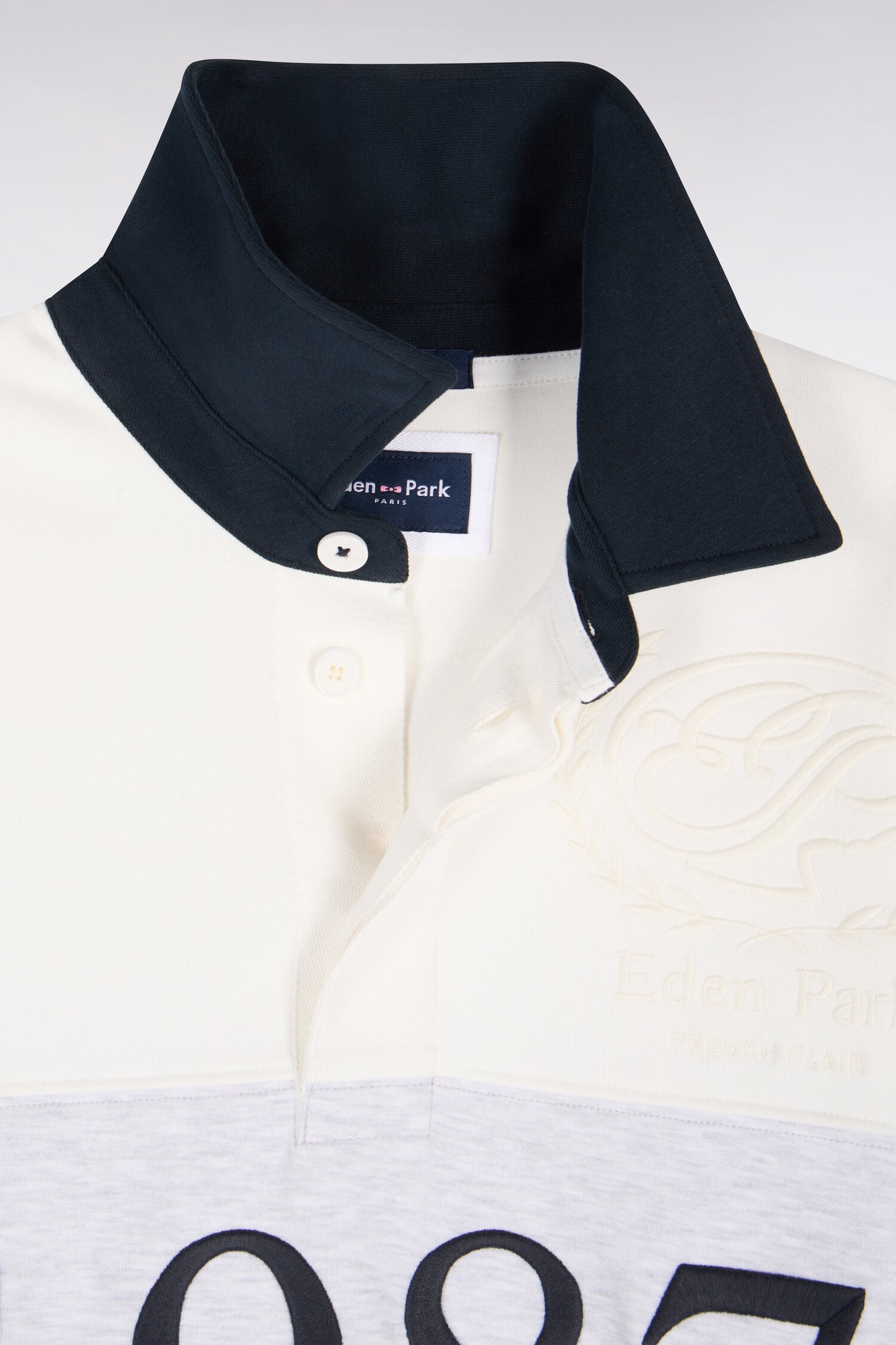 Sweatshirt unisexe en interlock écru chiné coupe loose