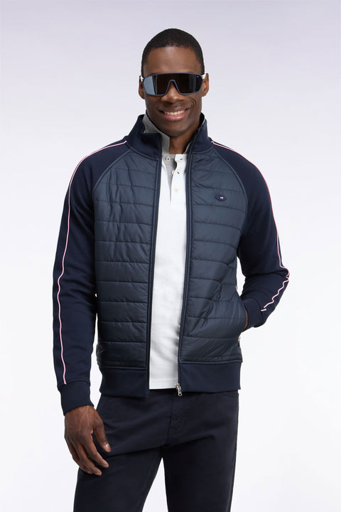 Sweatshirt zippé à parmenture matelassée marine XV de France coupe droite - Image 3