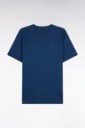 T-shirt manches courtes col rond en coton marine coupe droite