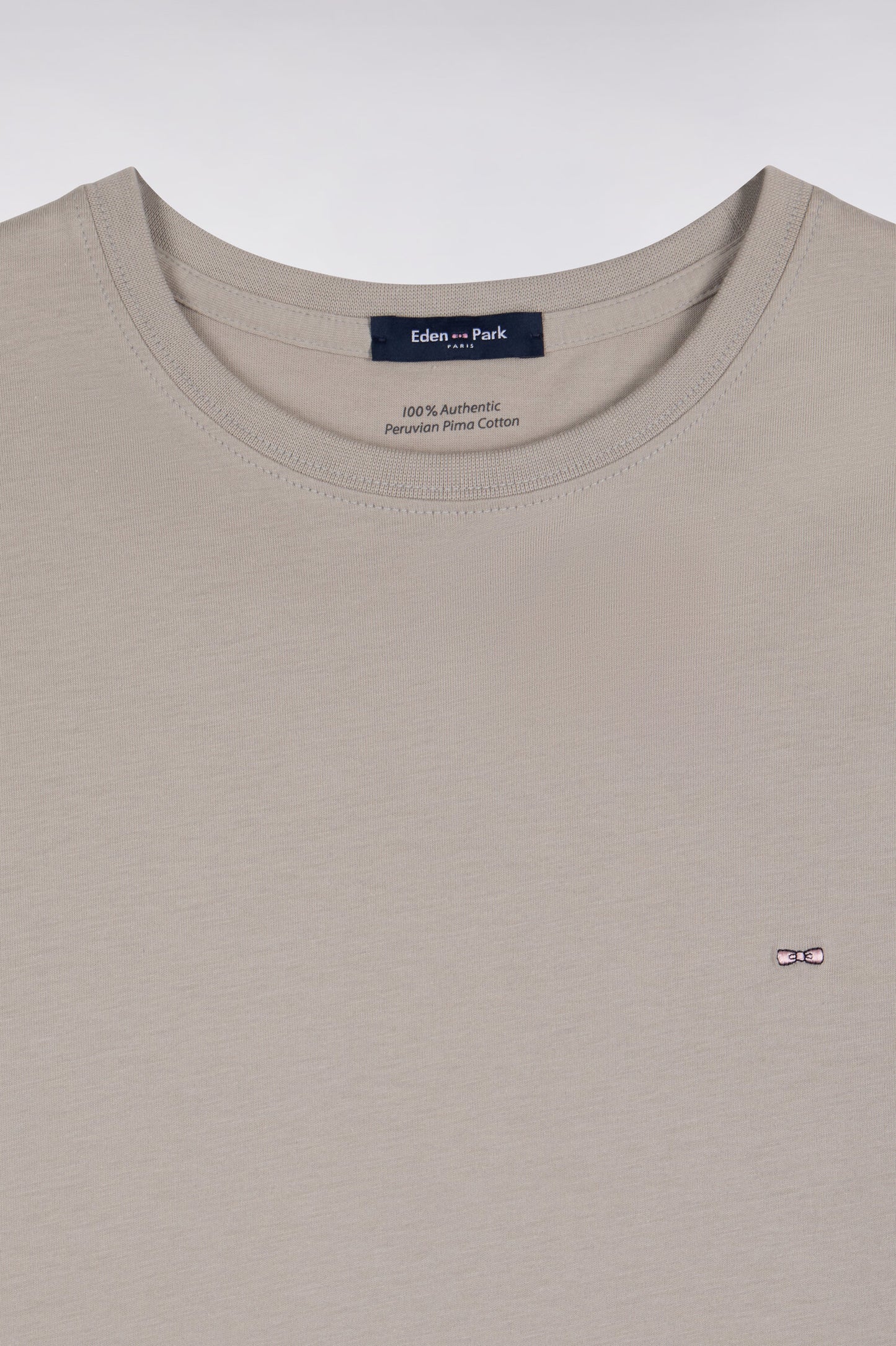 T-shirt manches courtes col rond en coton gris coupe droite