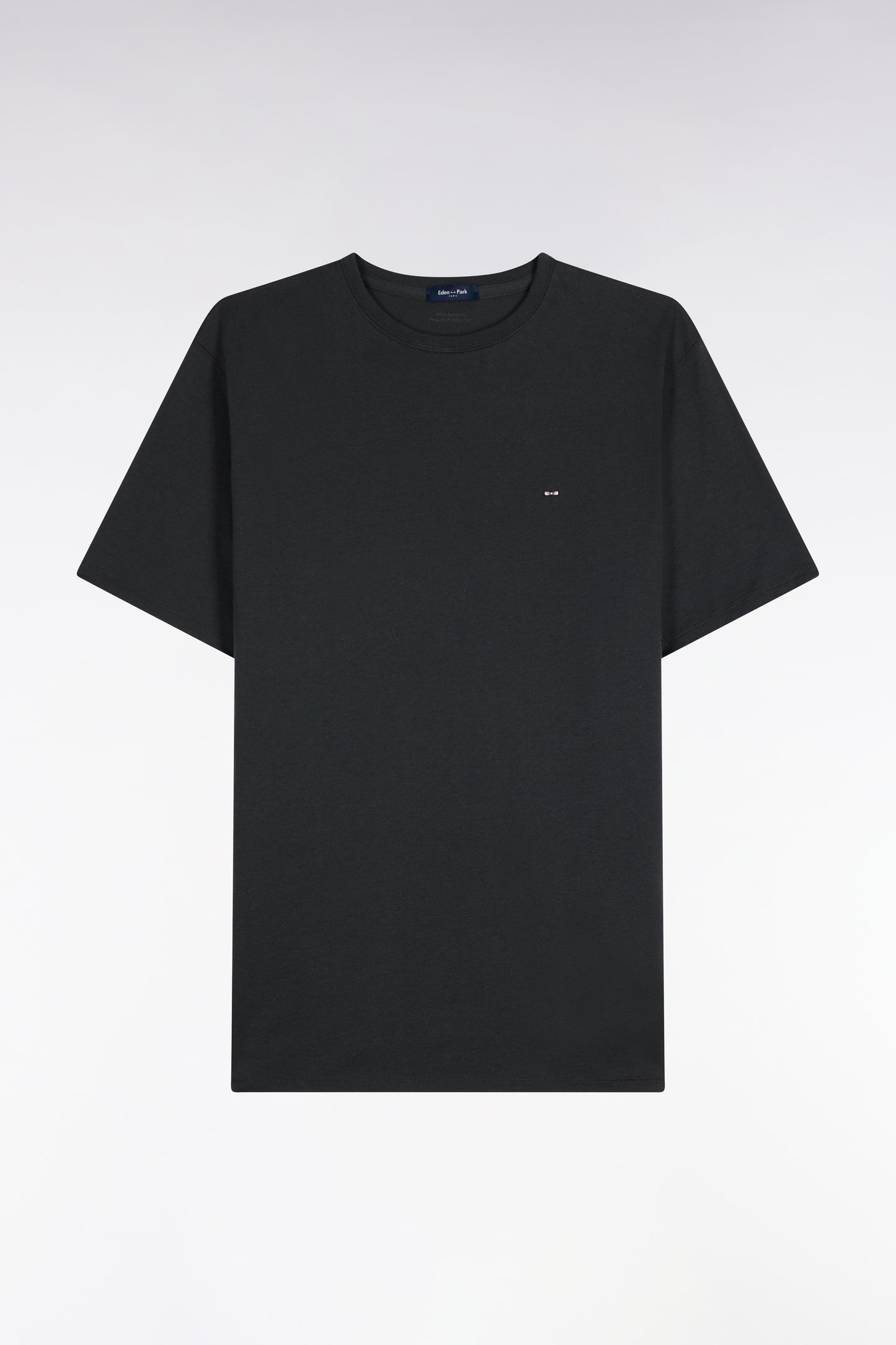 T-shirt manches courtes col rond en coton kaki coupe droite