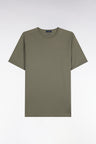 T-shirt manches courtes col rond en coton kaki coupe droite