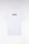 T-shirt manches courtes en coton blanc coupe droite nœud papillon