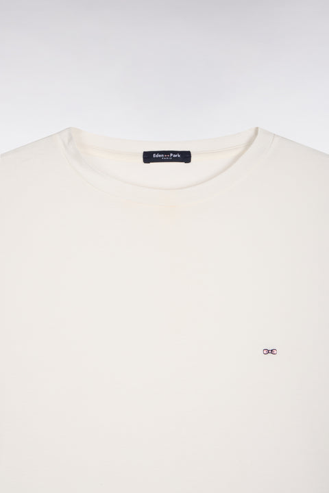 T-shirt manches courtes en modal stretch écru coupe ample - Image 2