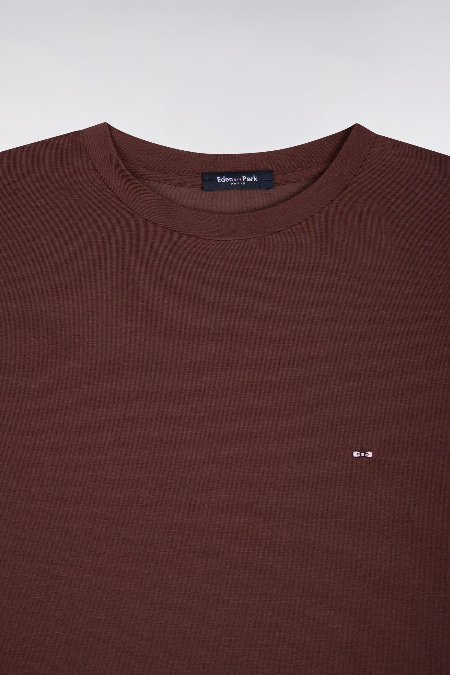 T-shirt manches courtes en modal stretch marron coupe ample