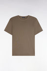 T-shirt manches courtes en coton beige coupe droite