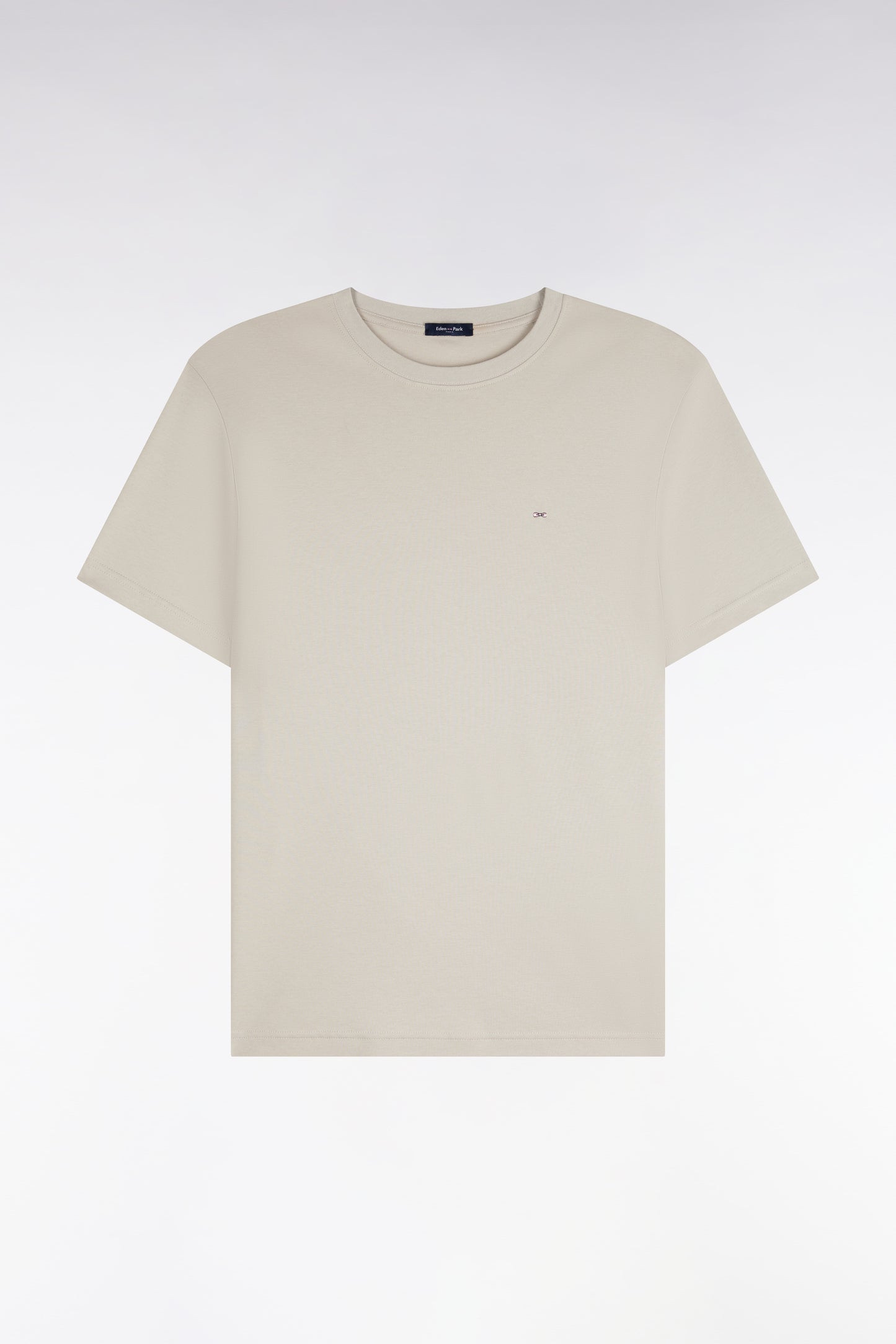 T-shirt manches courtes en coton grège coupe droite