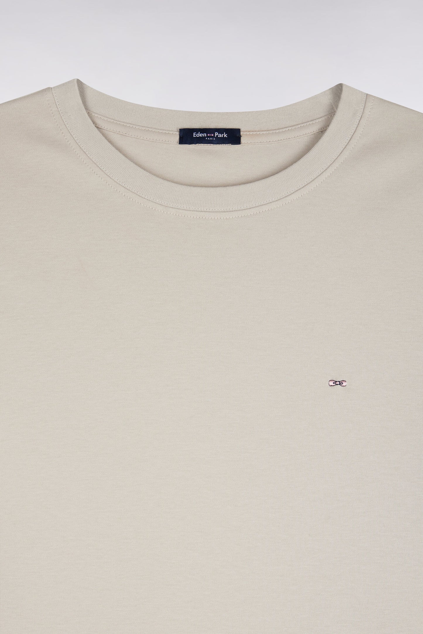 T-shirt manches courtes en coton grège coupe droite