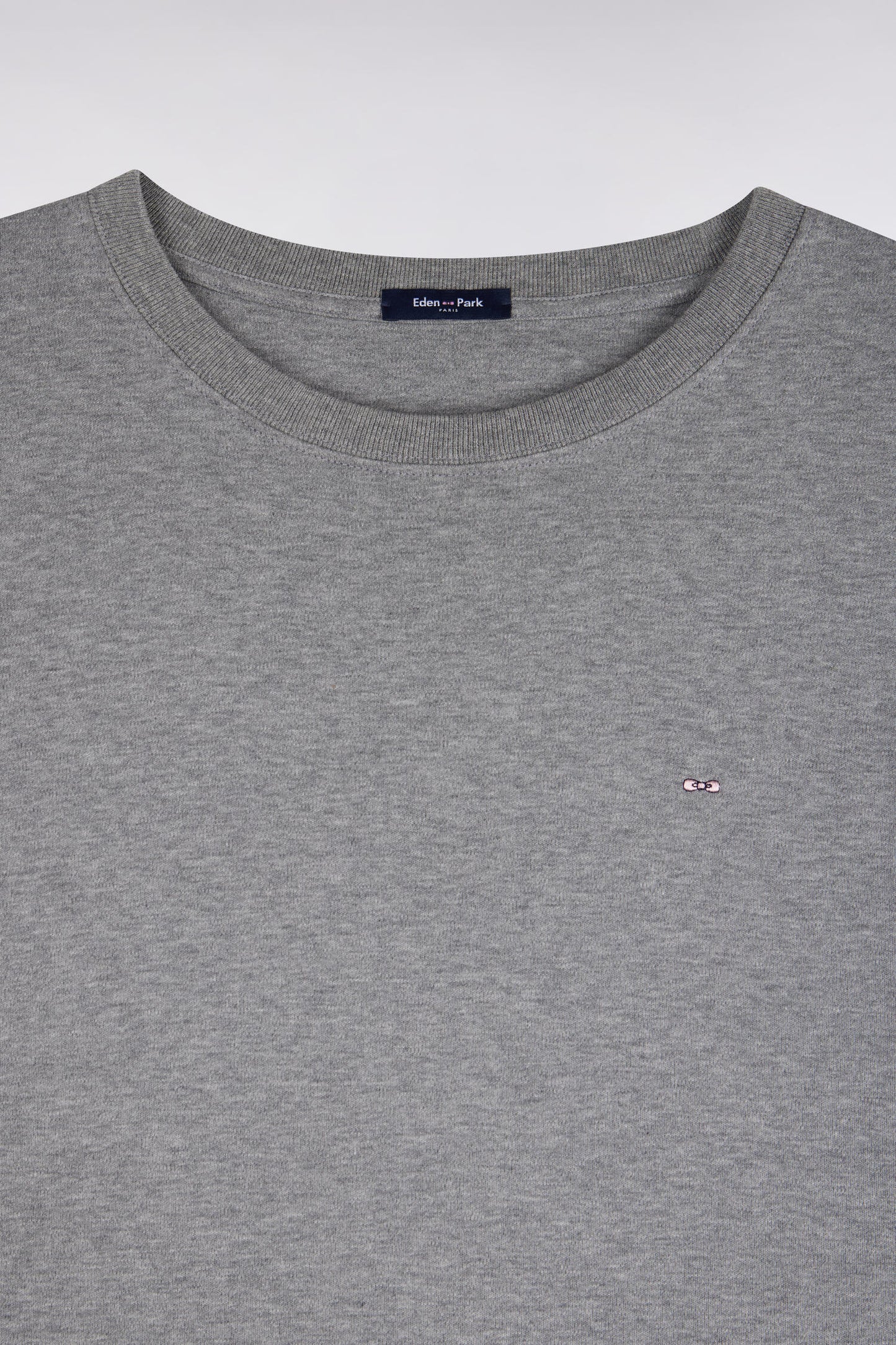 T-shirt manches courtes en coton gris coupe droite