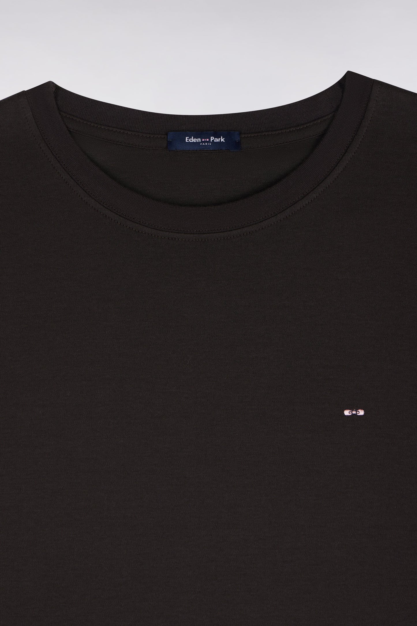 T-shirt manches courtes en coton marron coupe droite