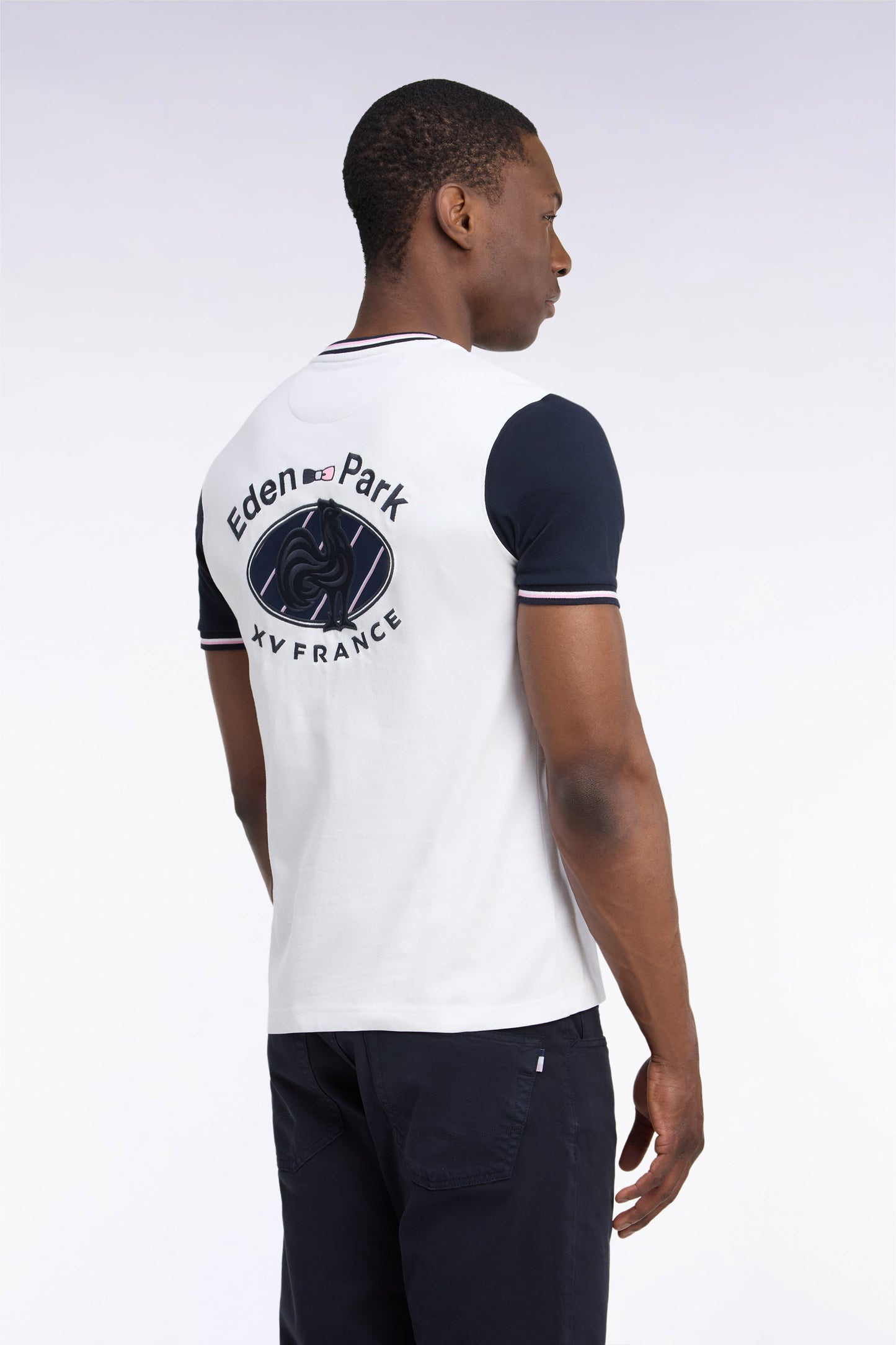 T-shirt manches courtes blanc XV de France coupe droite