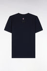 T-shirt manches courtes en coton marine sérigraphie XV de France coupe droite