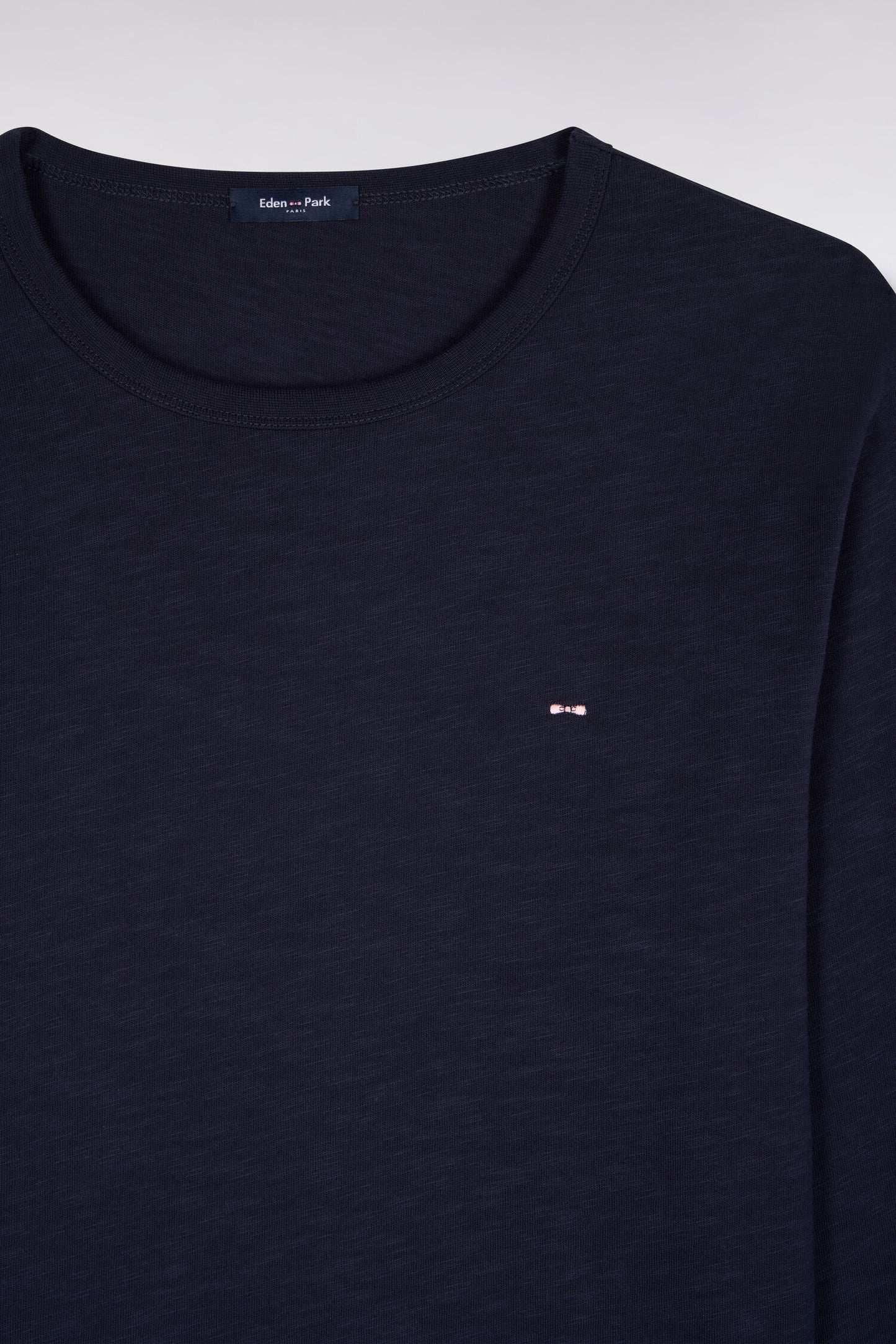 T-shirt manches longues en coton marine coupe ajustée
