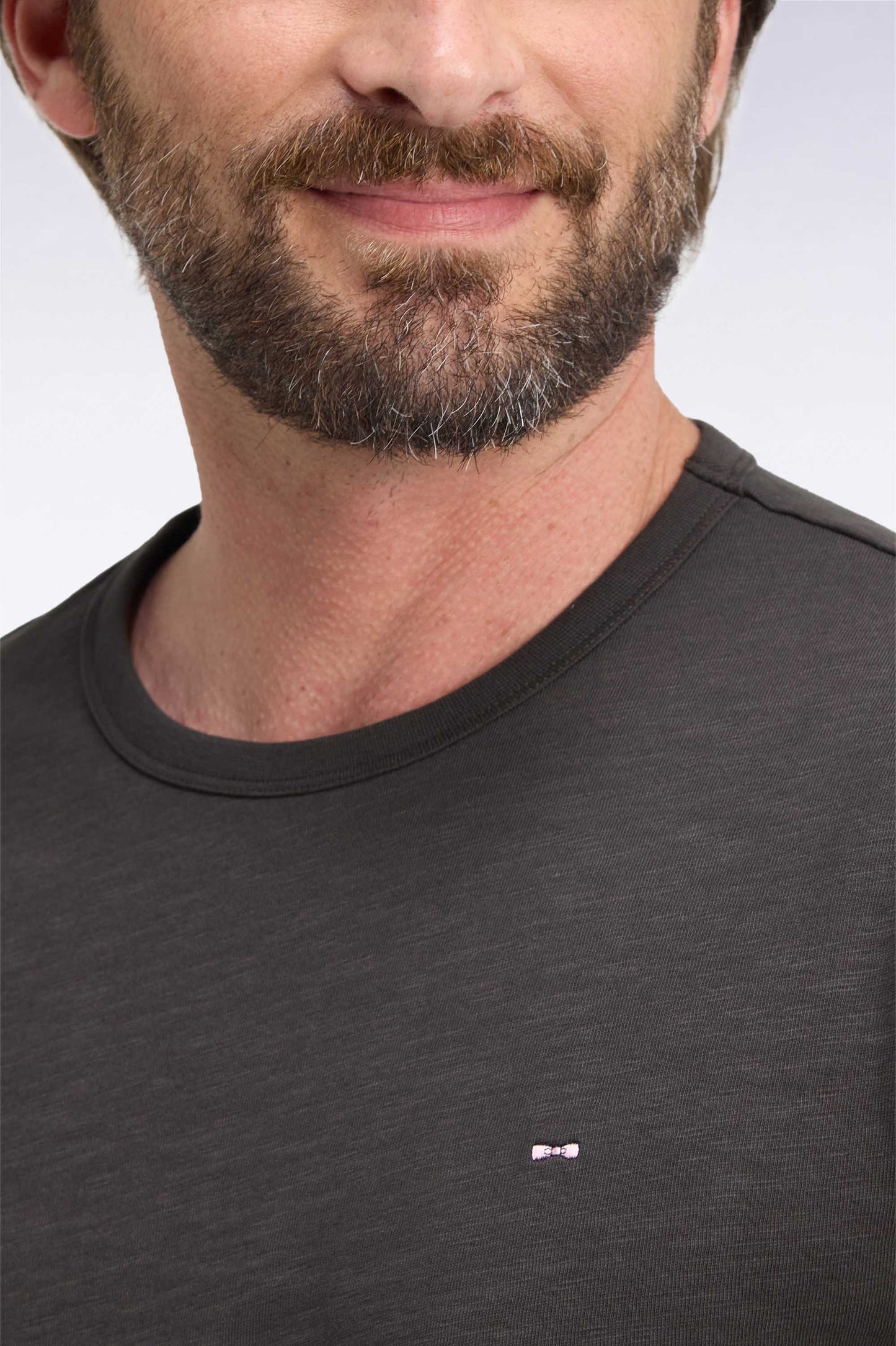 T-shirt manches longues en coton marron coupe ajustée