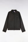 Blouson en nylon kaki à bords-côtes coupe droite