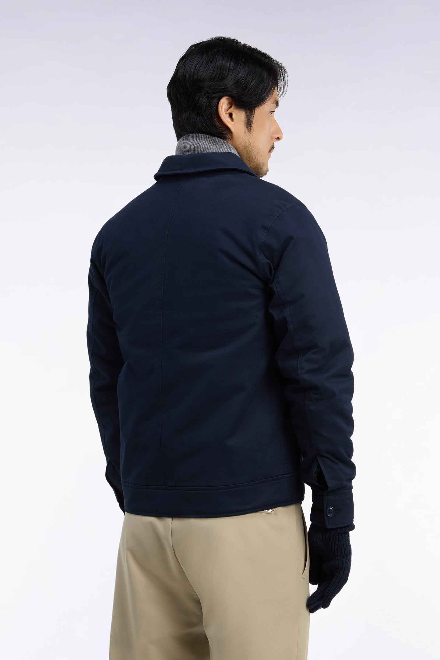Blouson en coton stretch bleu marine