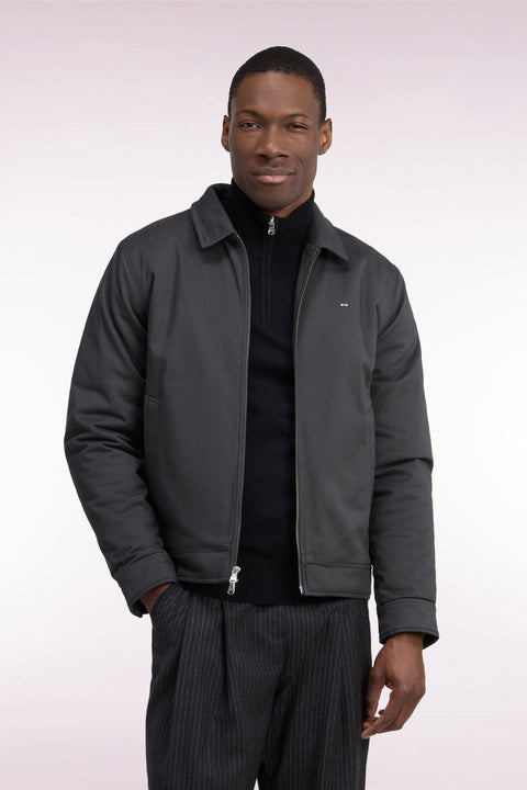 Blouson en coton stretch kaki coupe droite - Image 3