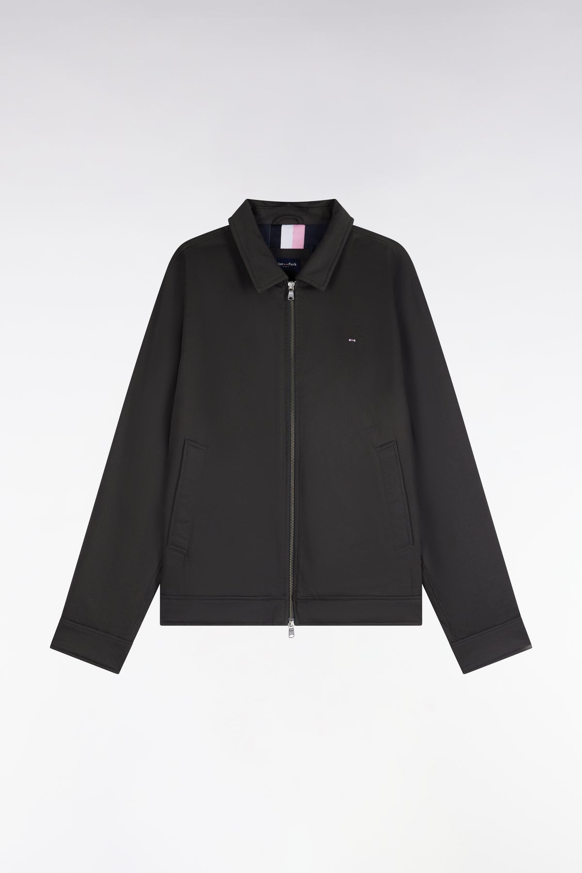 Straight cut khaki stretch cotton jacket