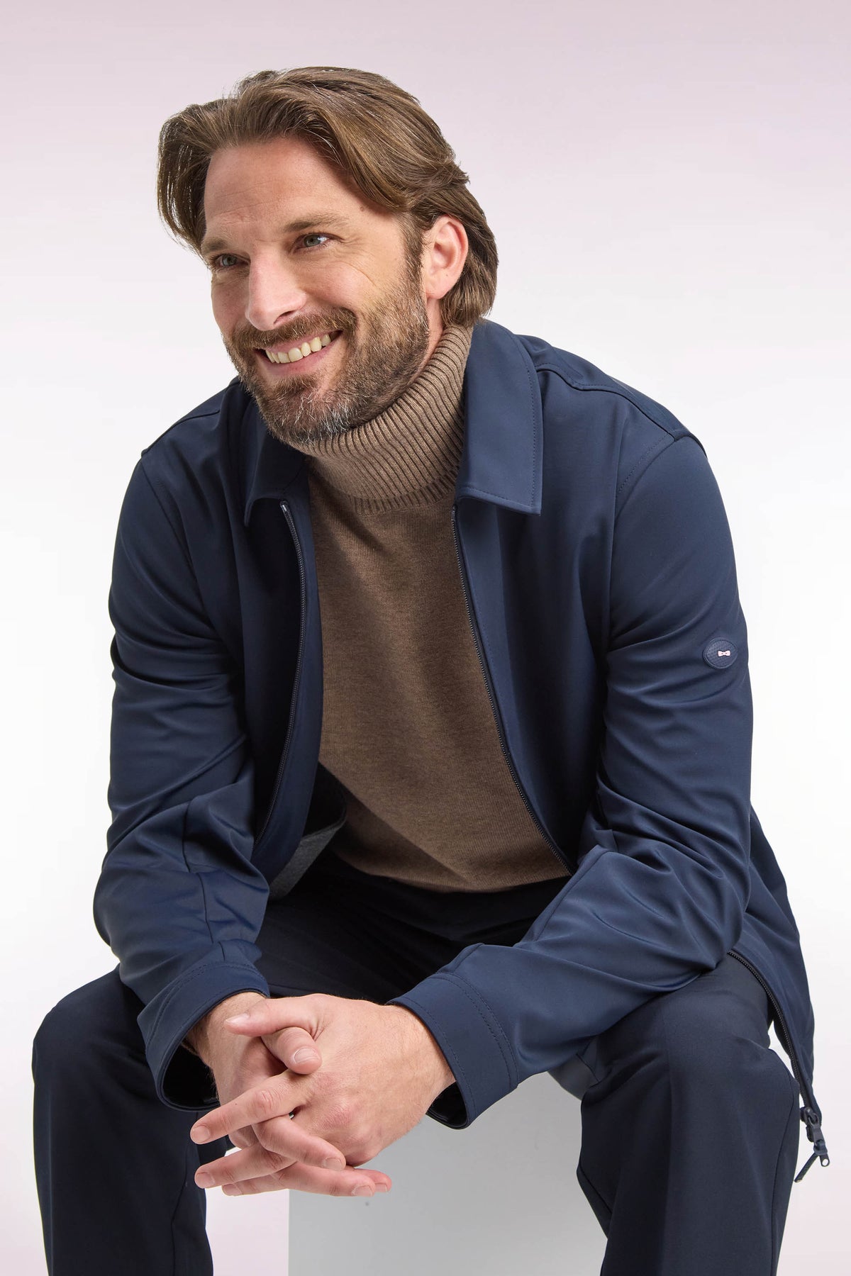 Blouson golf en nylon technique marine