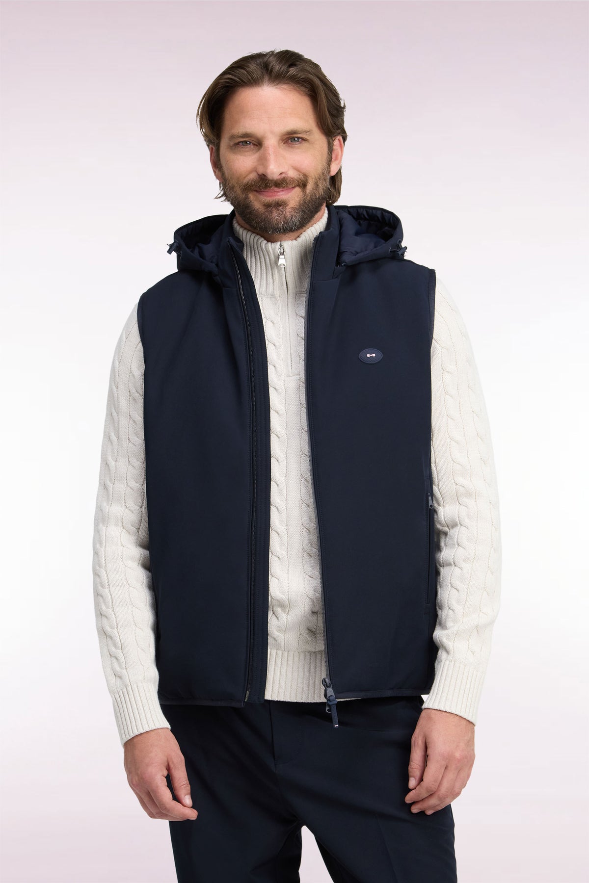 Doudoune sans manches en nylon technique marine